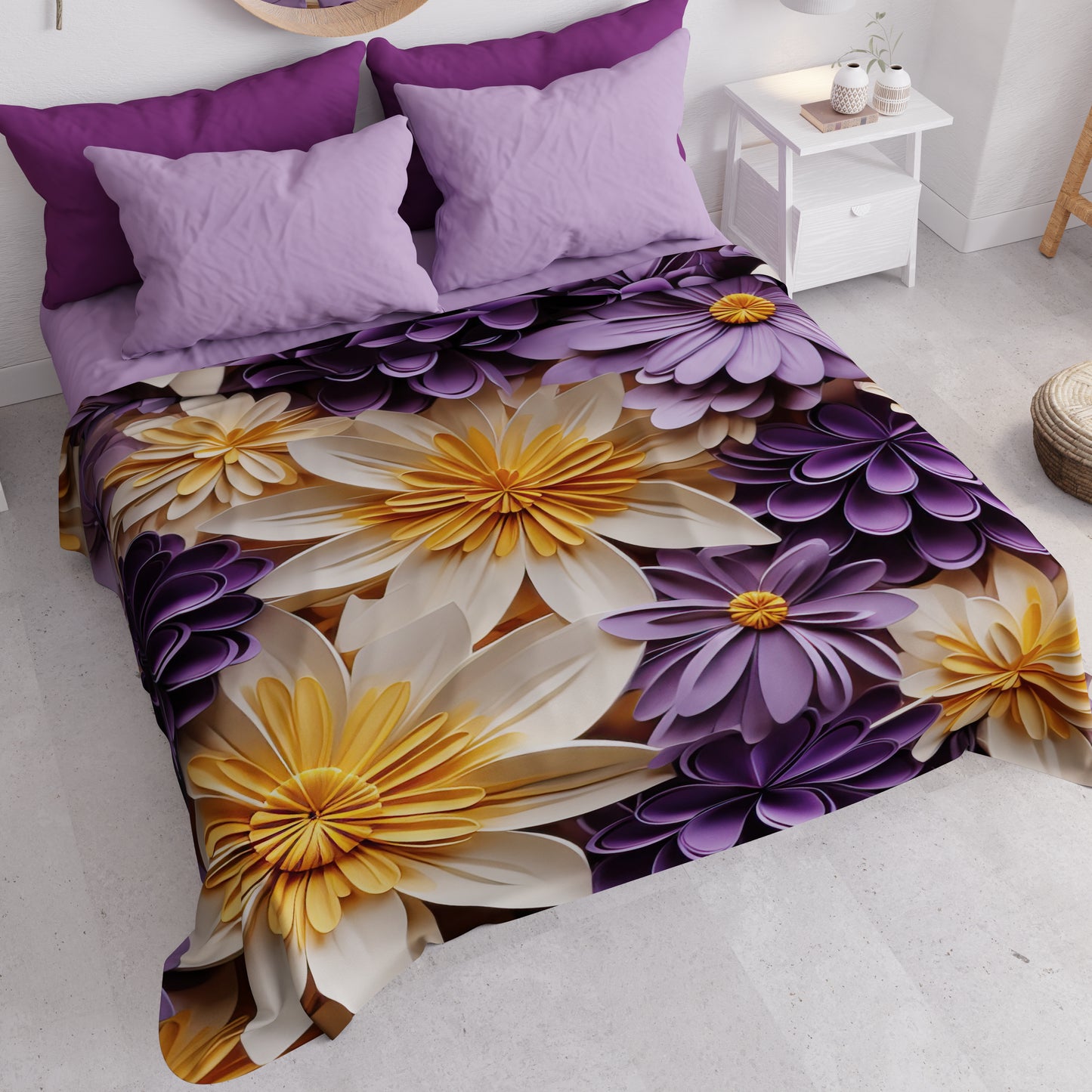 Copriletto Estivo, Coperta Leggera, Lenzuola Copriletto Floreale 05-4