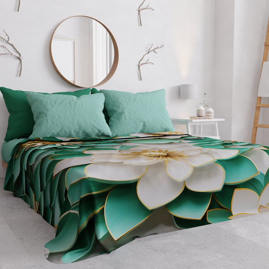 Copriletto Estivo, Coperta Leggera, Lenzuola Copriletto Floreale 05-7