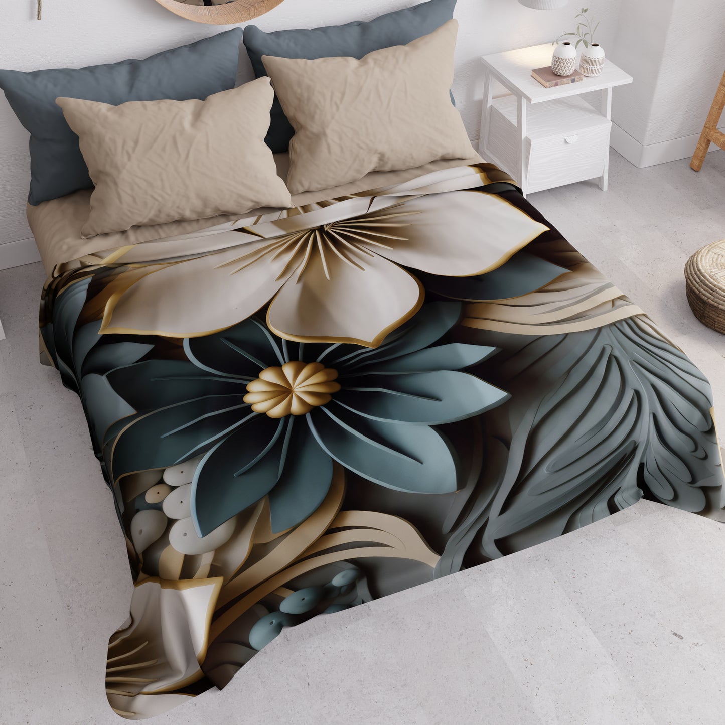Copriletto Estivo, Coperta Leggera, Lenzuola Copriletto Floreale 05-8