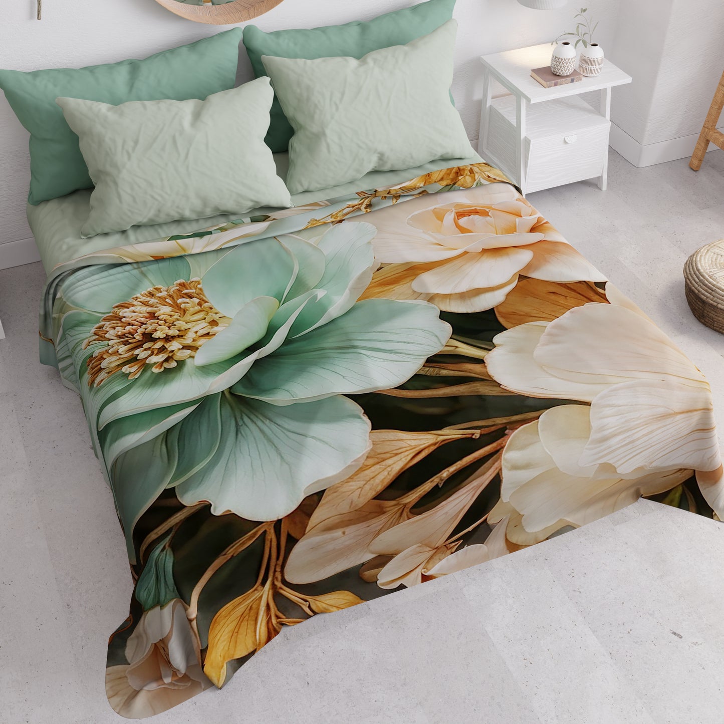 Copriletto Estivo, Coperta Leggera, Lenzuola Copriletto Floreale 05-9
