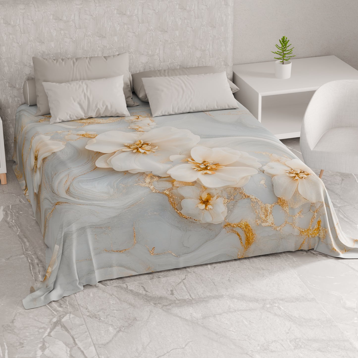 Drap housse décoratif pour canapé, couvre-lit, nappe et tout usage en microfibre | Motif floral 06-1