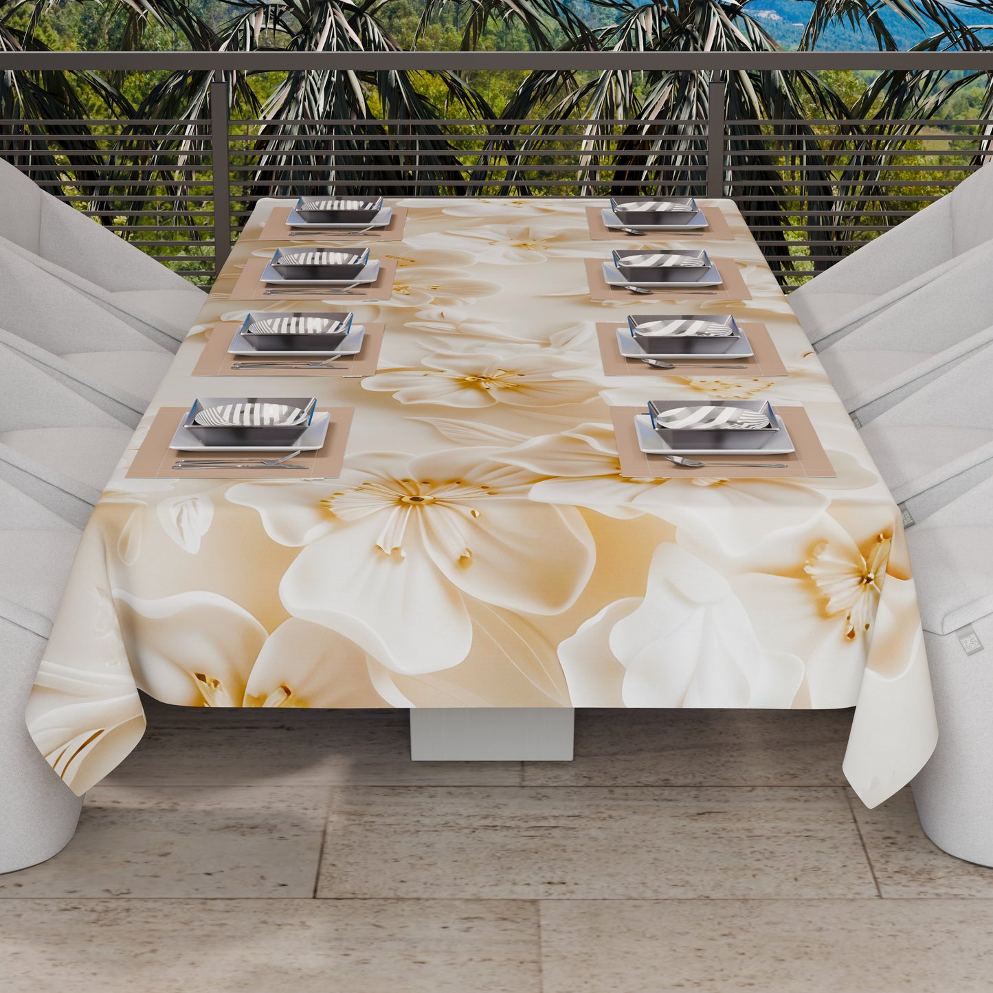 Drap housse décoratif pour canapé, couvre-lit, nappe et tout usage en microfibre | Motif floral 06-10