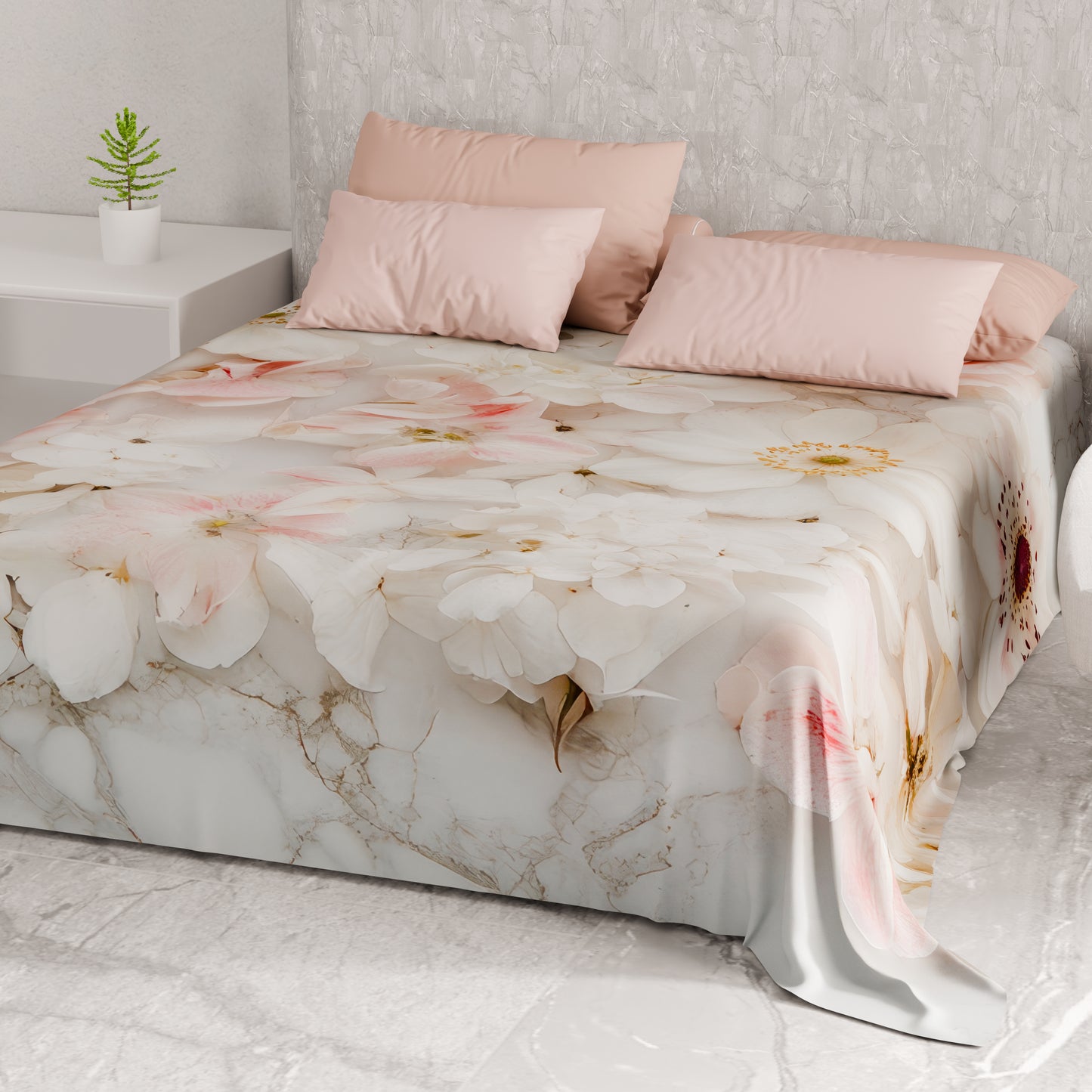 Drap housse pour canapé, couvre-lit, nappe et tout usage en microfibre | Motif floral 06-21