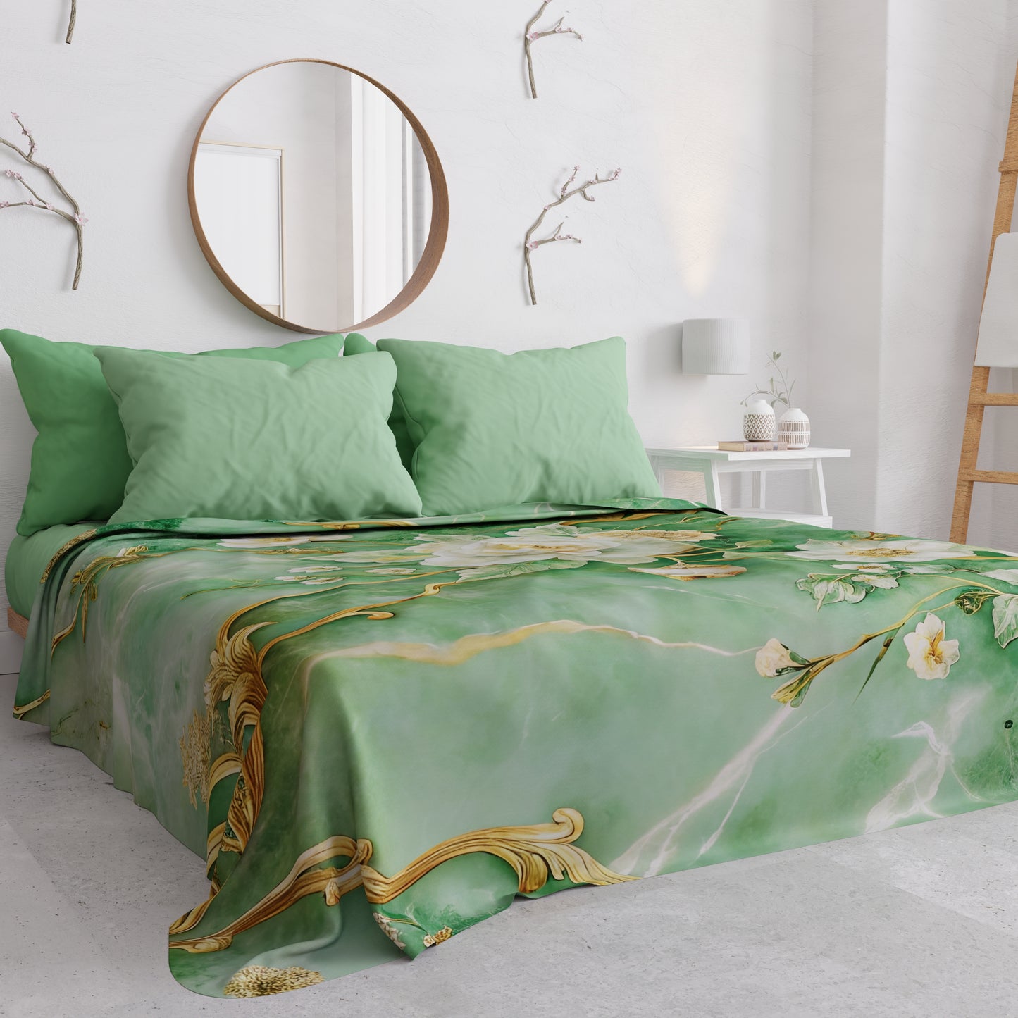 Boutis d'été, Couverture légère, Draps boutis floraux 06-3