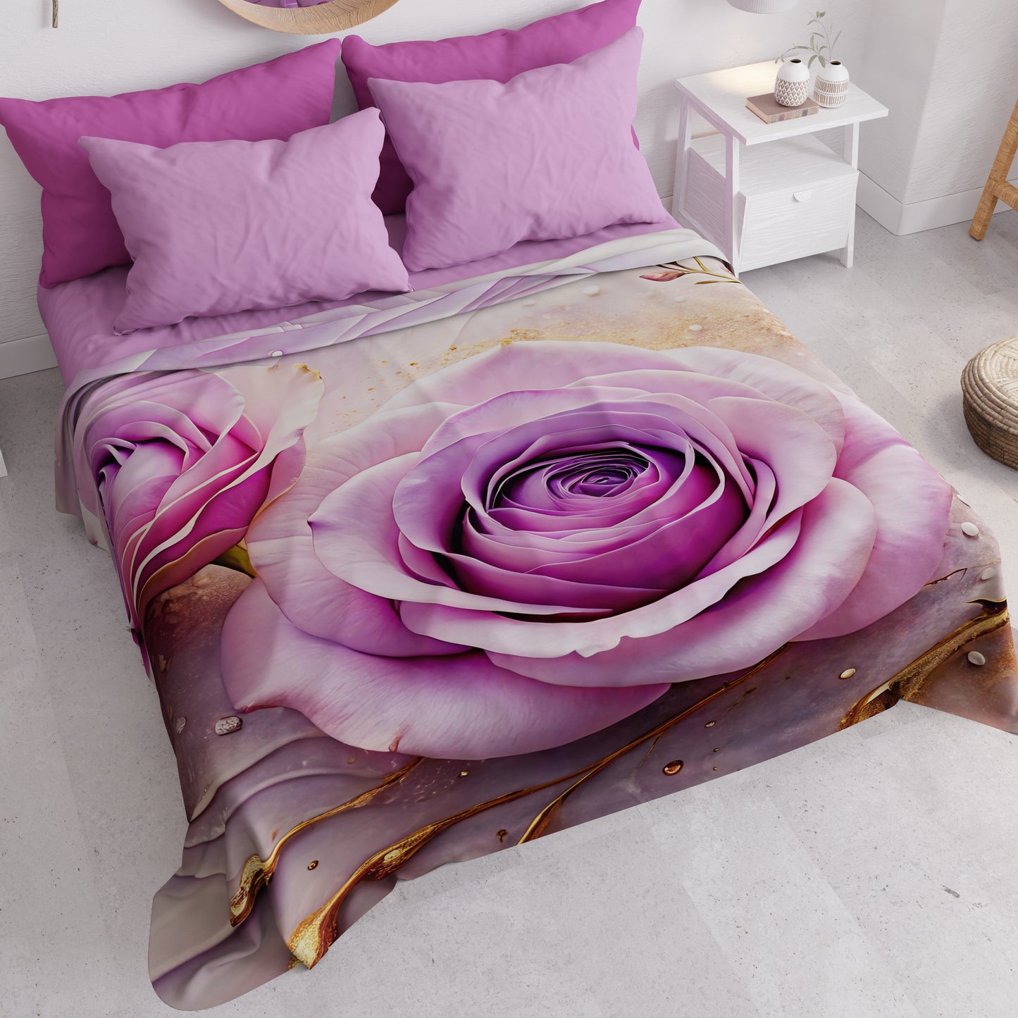 Copriletto Estivo, Coperta Leggera, Lenzuola Copriletto Floreale 06-8