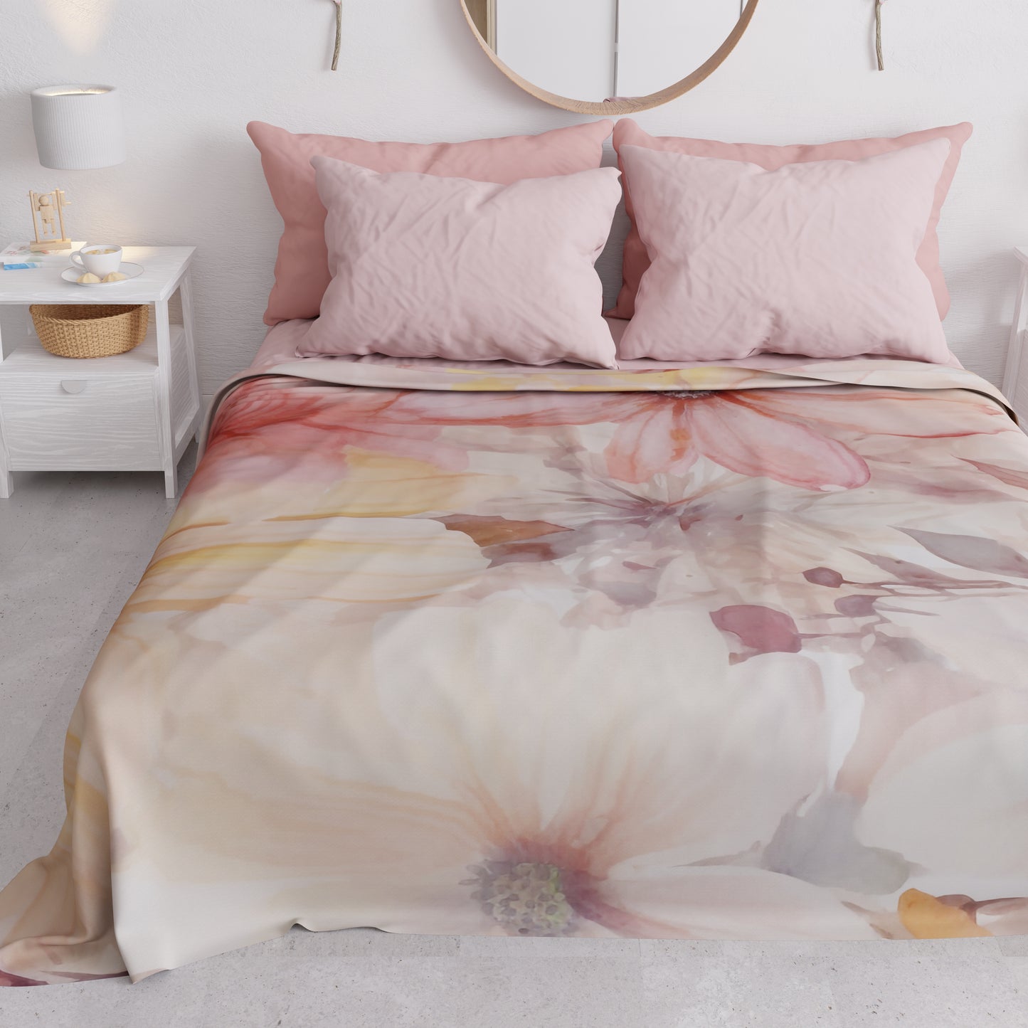 Copriletto Estivo, Coperta Leggera, Lenzuola Copriletto Floreale F1
