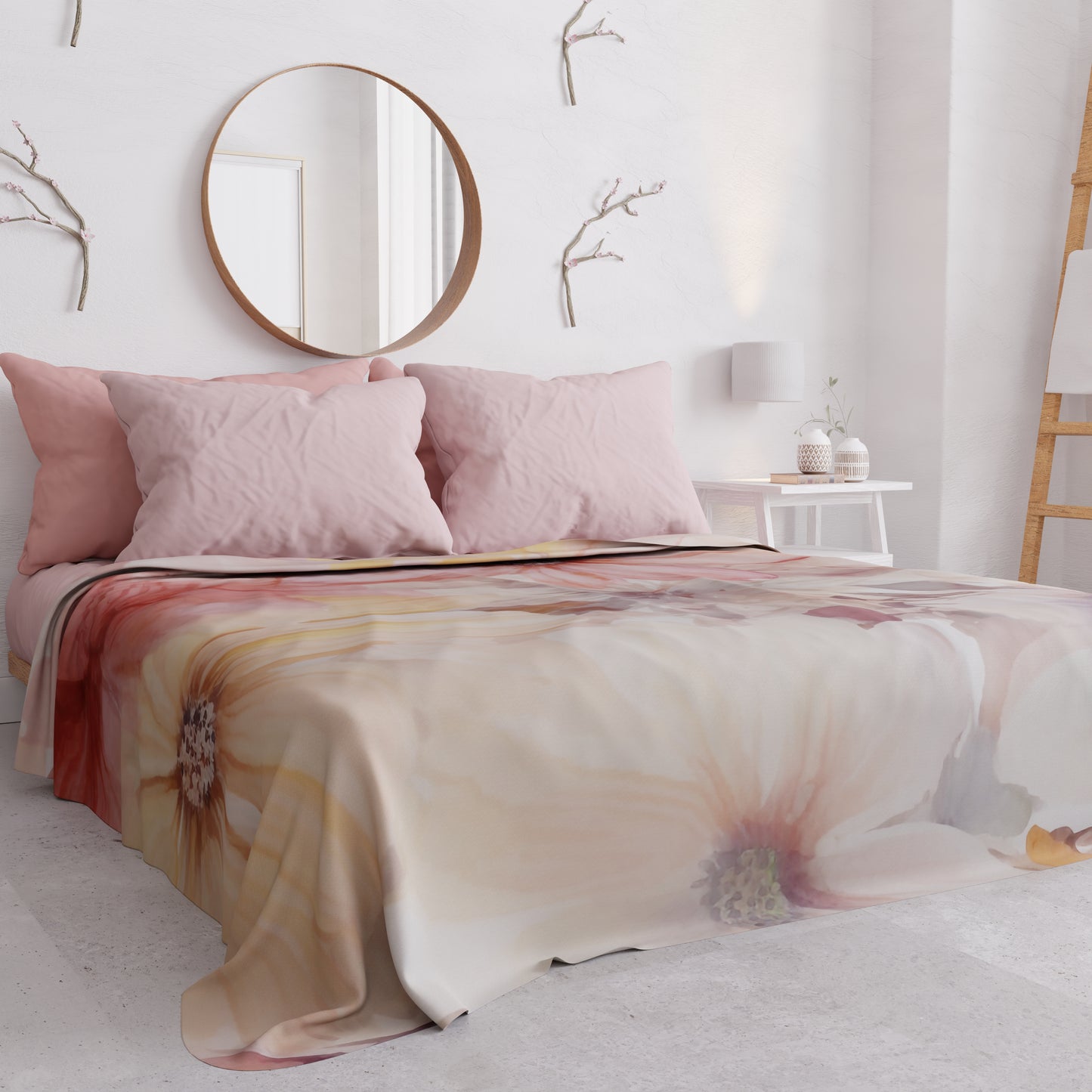 Copriletto Estivo, Coperta Leggera, Lenzuola Copriletto Floreale F1