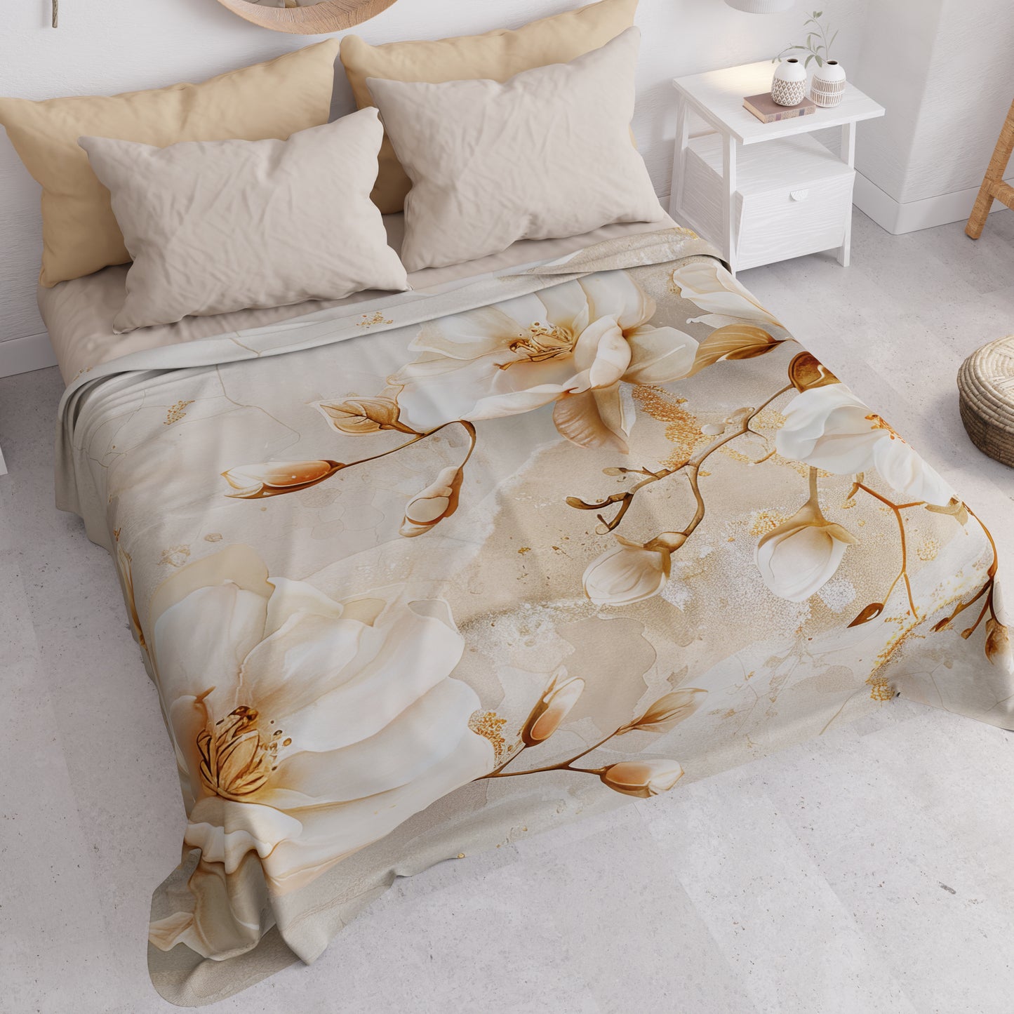 Copriletto Estivo, Coperta Leggera, Lenzuola Copriletto Floreale F12