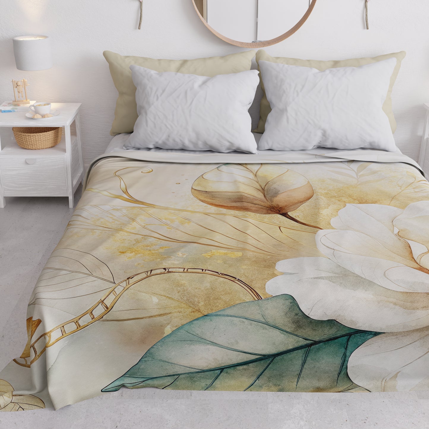 Copriletto Estivo, Coperta Leggera, Lenzuola Copriletto Floreale F154