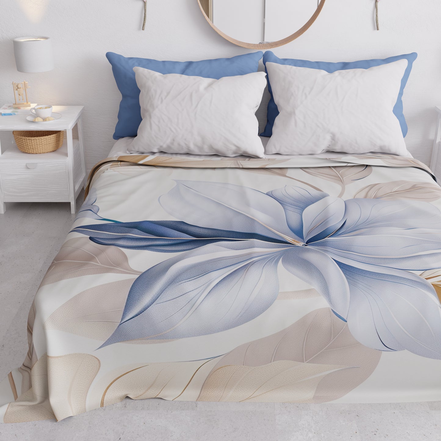 Copriletto Estivo, Coperta Leggera, Lenzuola Copriletto Floreale F164