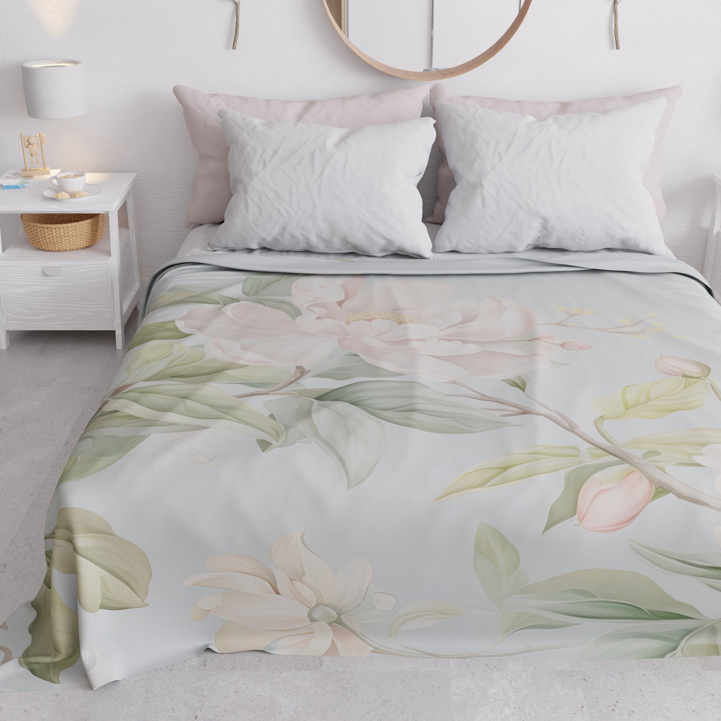 Copriletto Estivo, Coperta Leggera, Lenzuola Copriletto Floreale F172