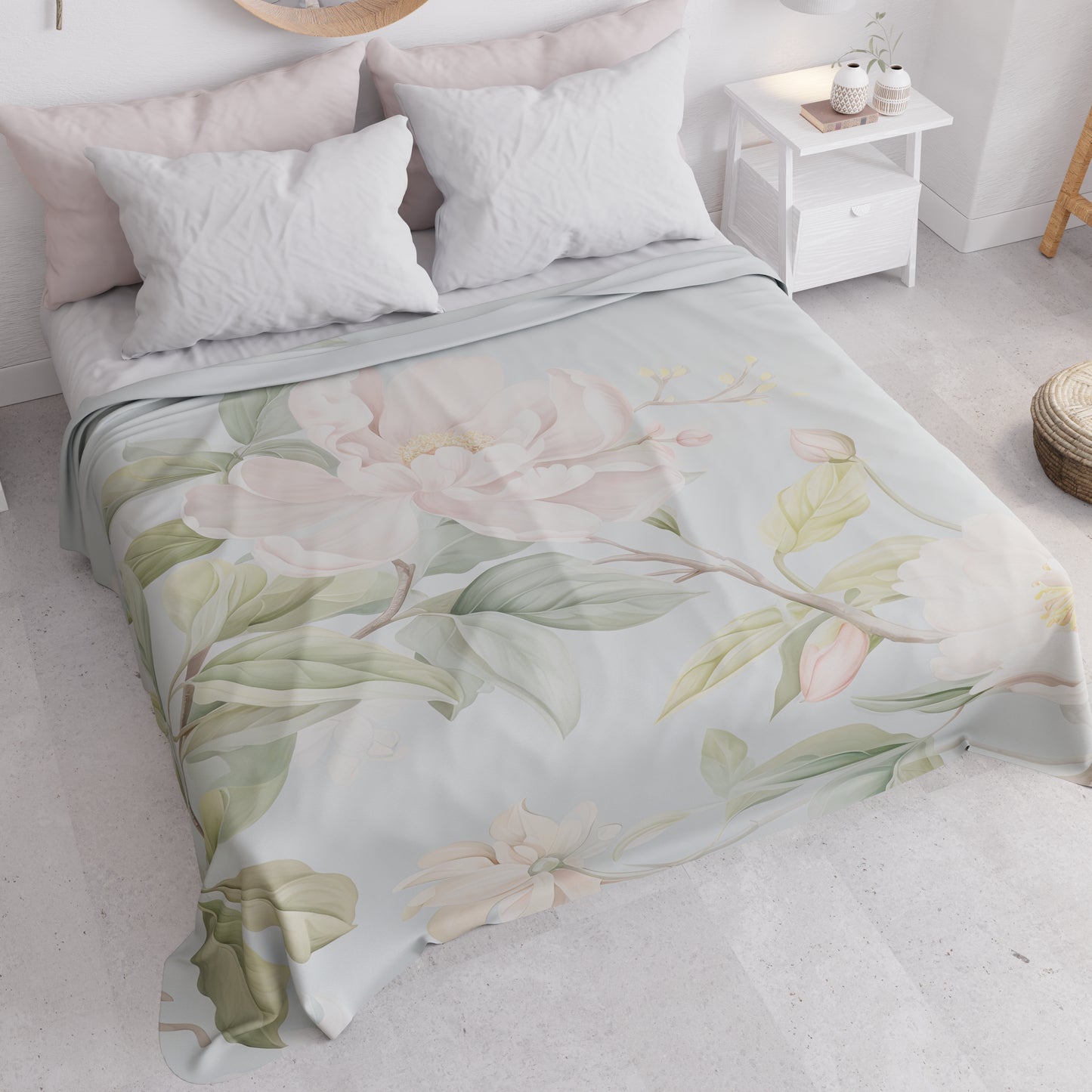Copriletto Estivo, Coperta Leggera, Lenzuola Copriletto Floreale F172