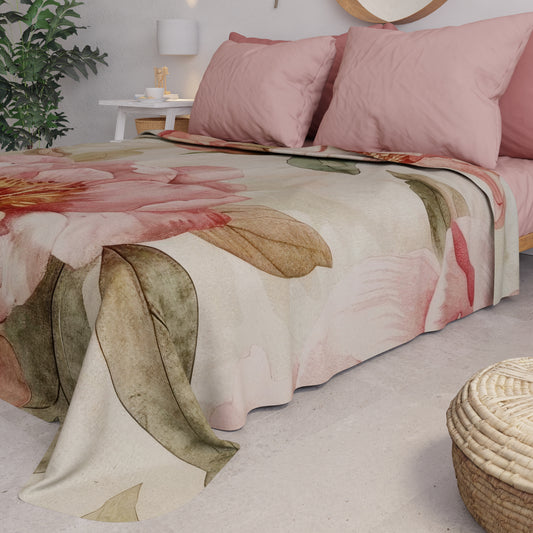 Copriletto Estivo, Coperta Leggera, Lenzuola Copriletto Floreale F20