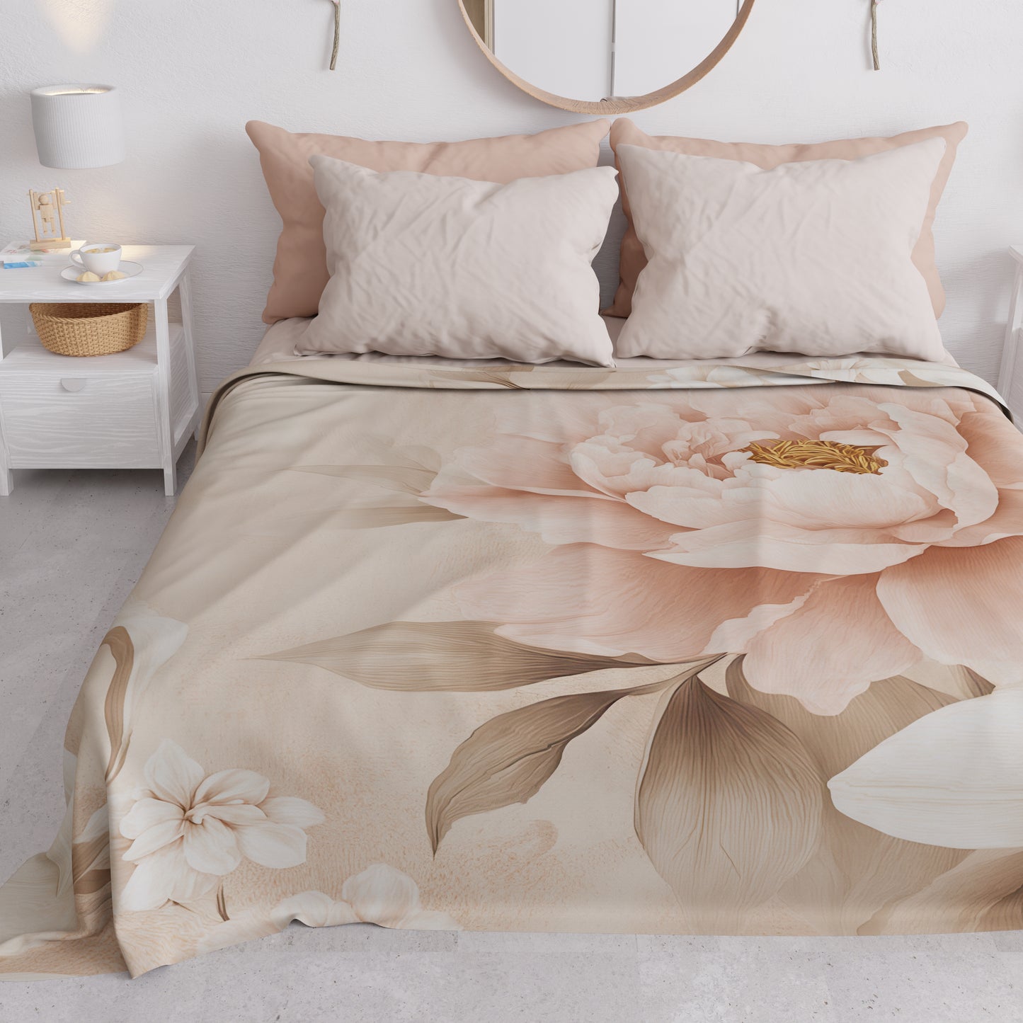 Copriletto Estivo, Coperta Leggera, Lenzuola Copriletto Floreale F26