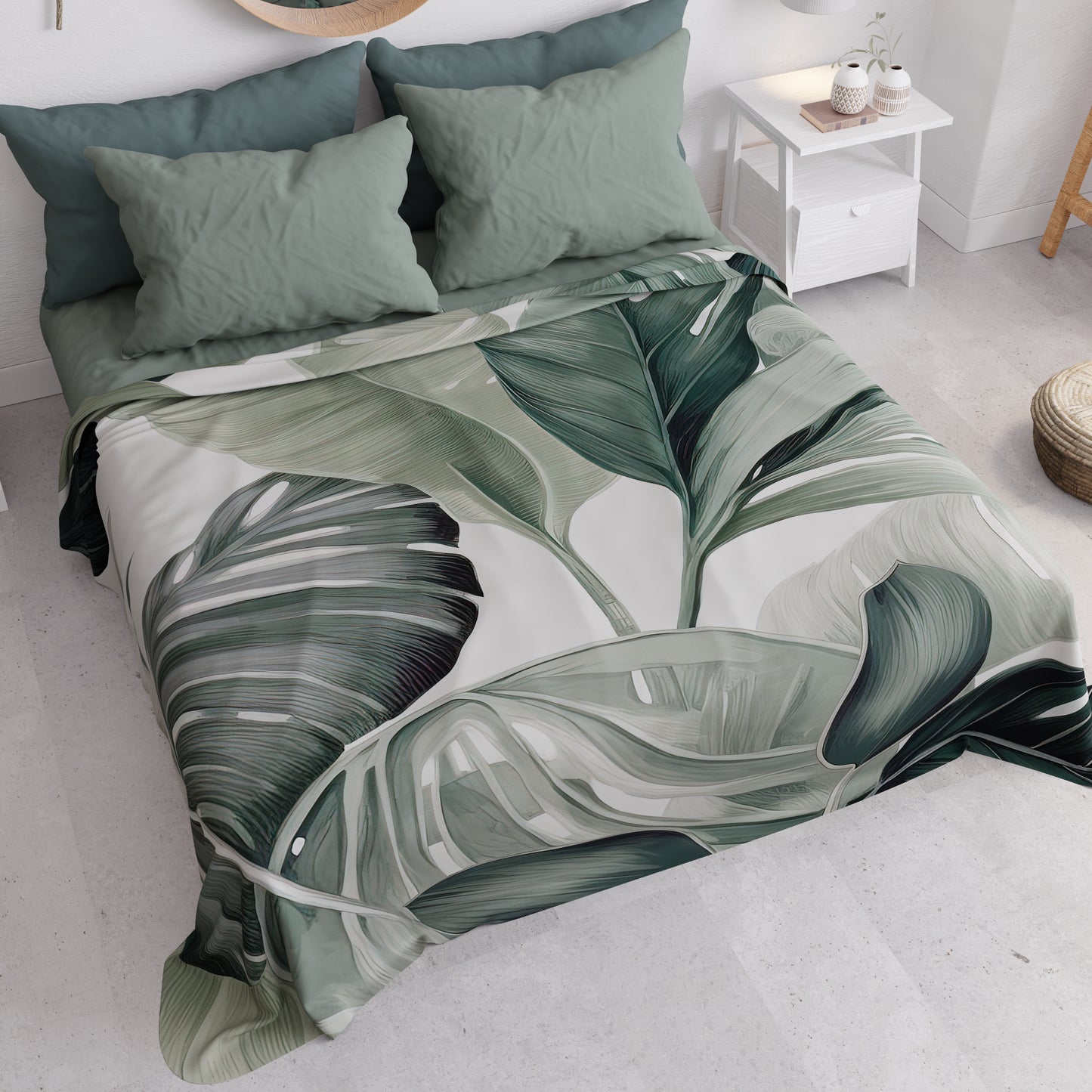 Copriletto Estivo, Coperta Leggera, Lenzuola Copriletto Floreale F4