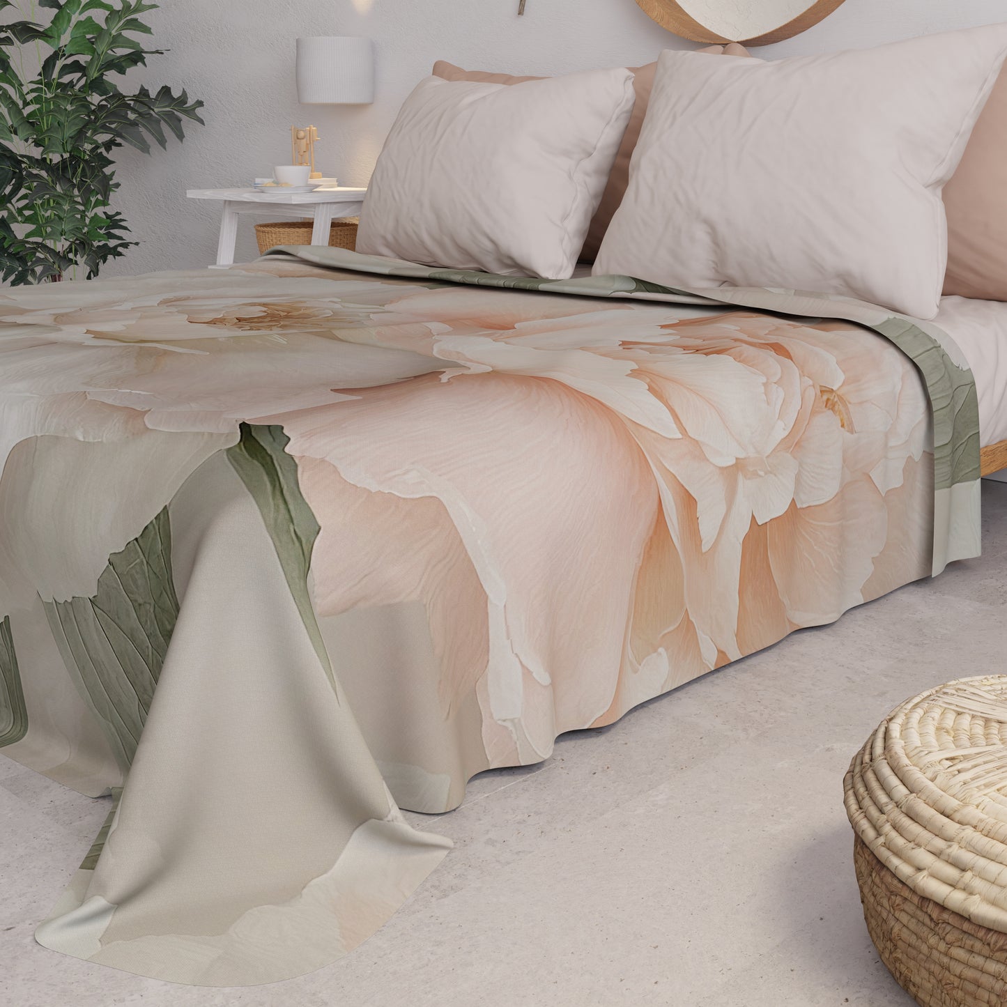 Copriletto Estivo, Coperta Leggera, Lenzuola Copriletto Floreale F40