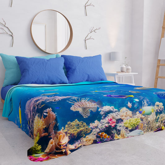 Copriletto Estivo, Coperta Leggera, Lenzuola Copriletto, Acquario