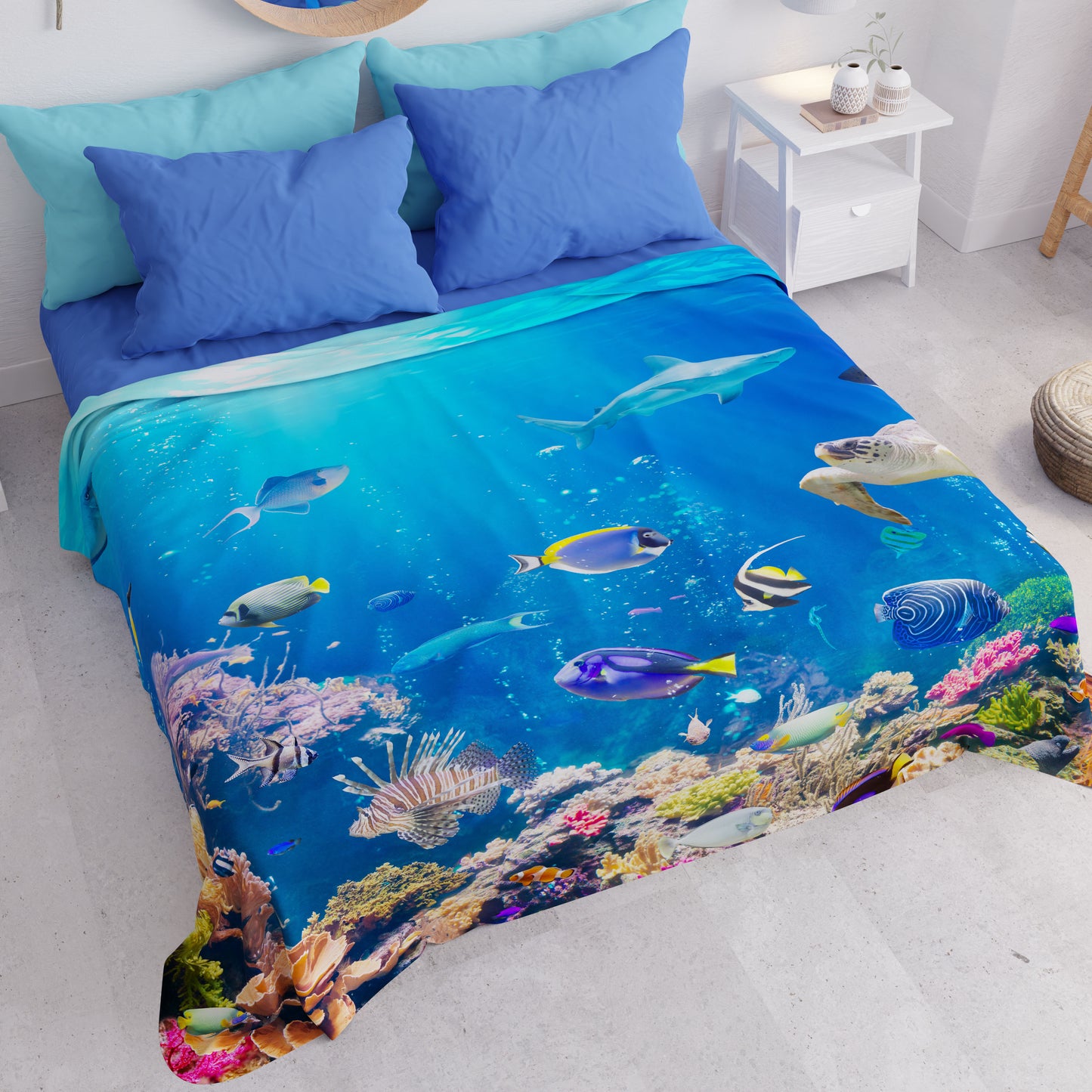 Copriletto Estivo, Coperta Leggera, Lenzuola Copriletto, Acquario