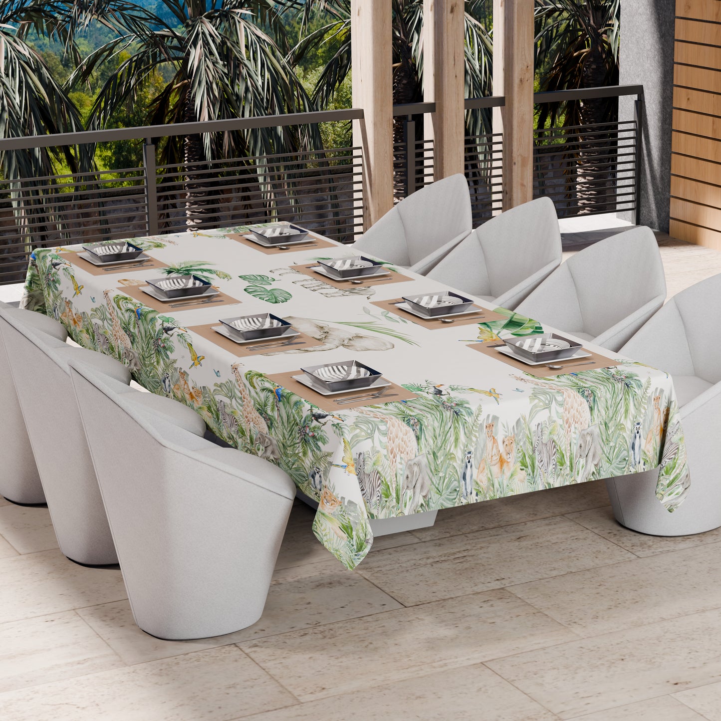 Telo Arredo Copridivano, Copriletto, Copritavolo e Copritutto in Microfibra | Fantasia Giungla