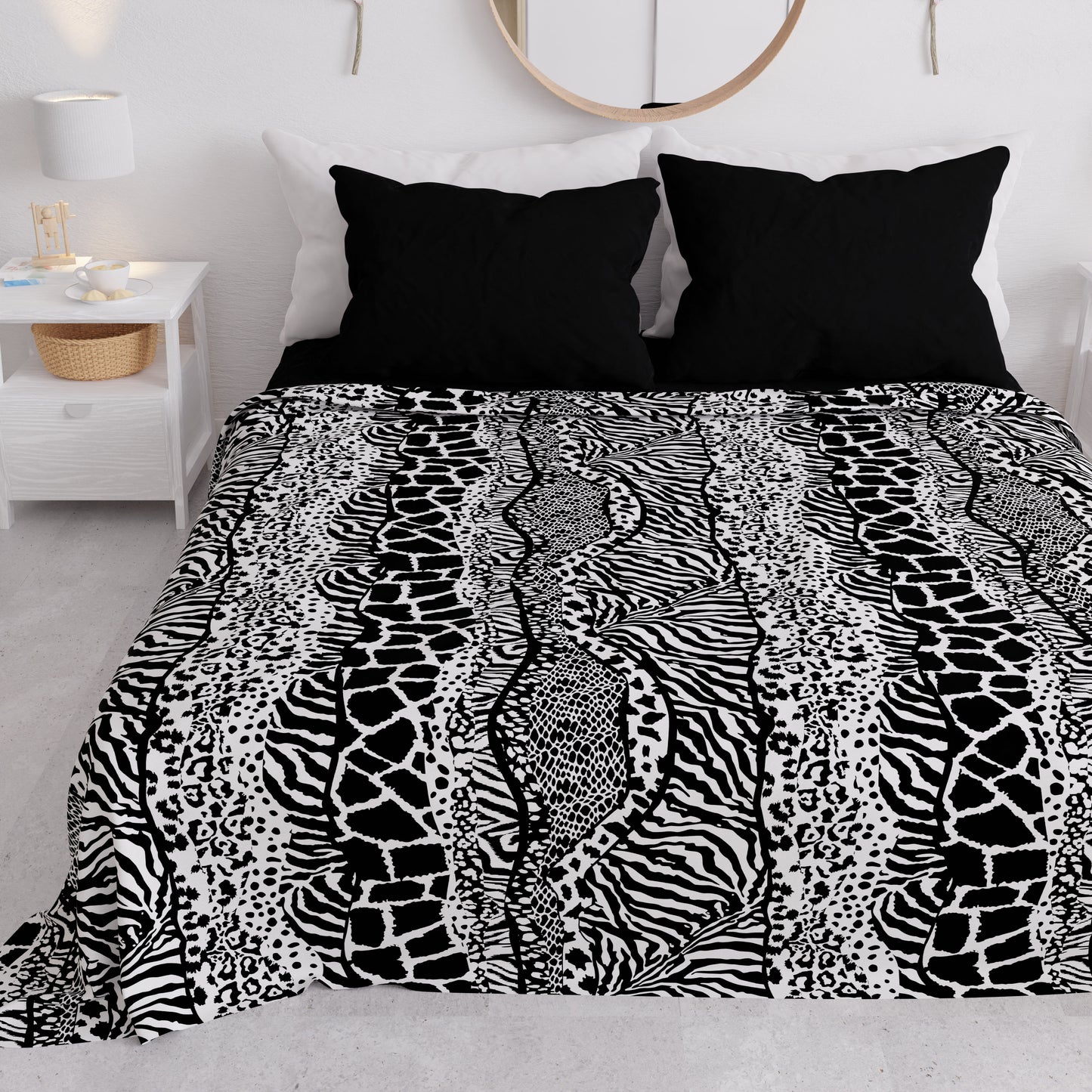 Copriletto Estivo, Coperta Leggera, Lenzuola Copriletto, Animalier Zebrato