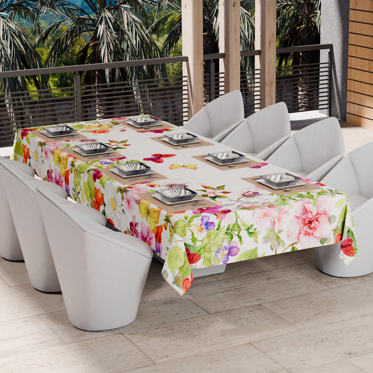 Drap housse pour canapé, couvre-lit, nappe et tout usage en microfibre | Motif Papillons