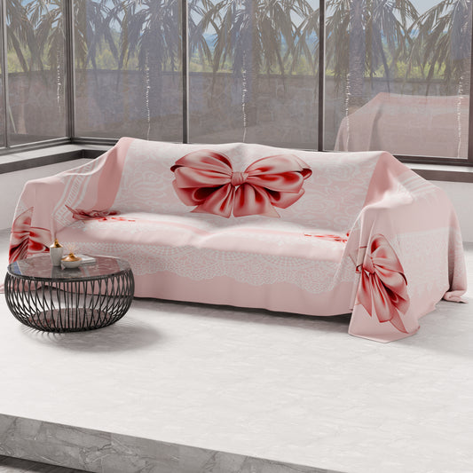 Telo Arredo Copridivano, Copriletto, Copritavolo e Copritutto in Microfibra | Fantasia Fiocco Rosa