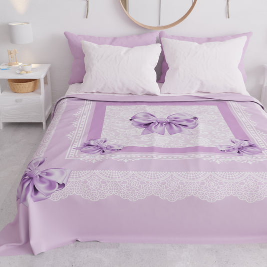 Copriletto Estivo, Coperta Leggera, Lenzuola Copriletto, Fiocco Lilla