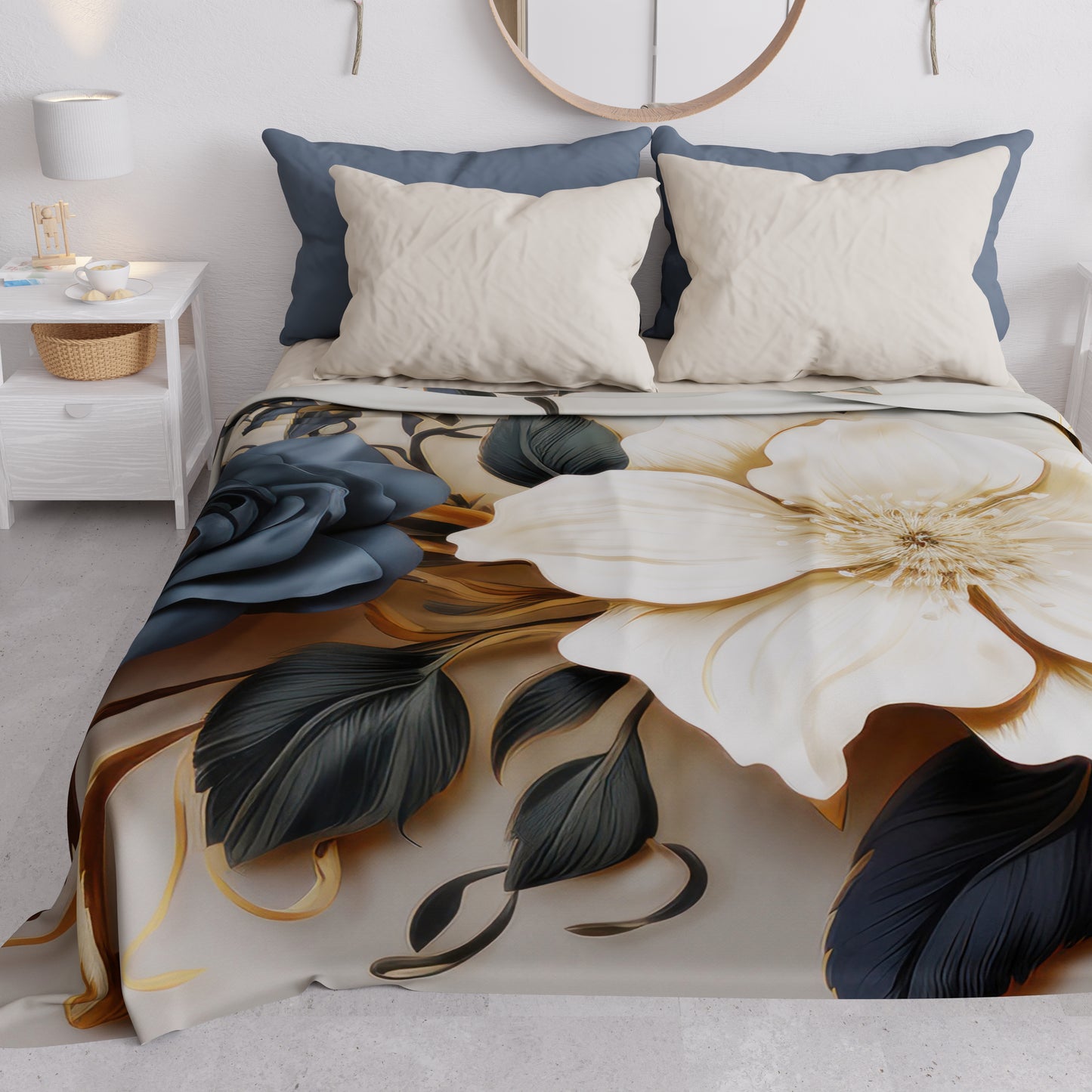 Boutis d'été, Couverture légère, Draps boutis Flower Ceramic 04