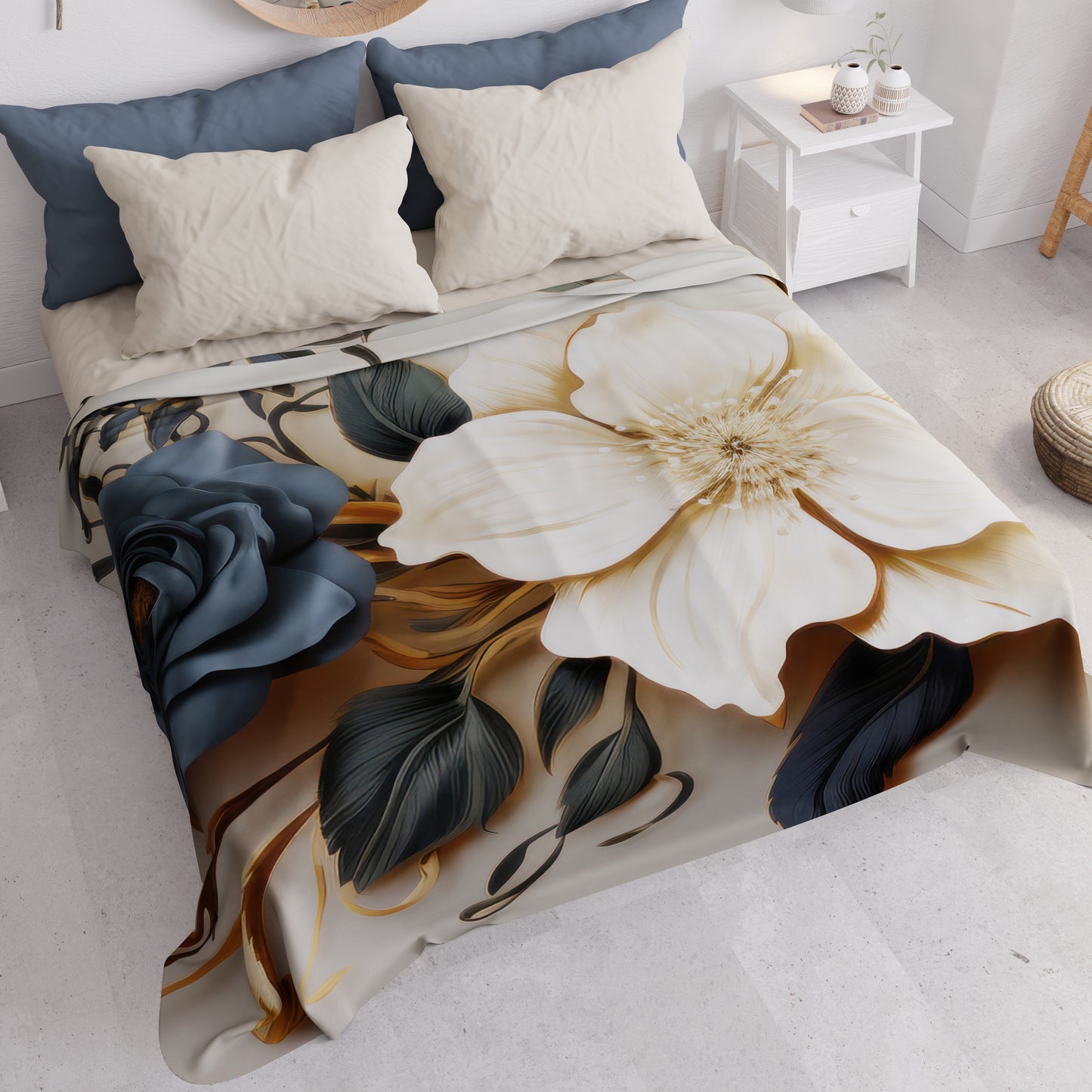 Boutis d'été, Couverture légère, Draps boutis Flower Ceramic 04