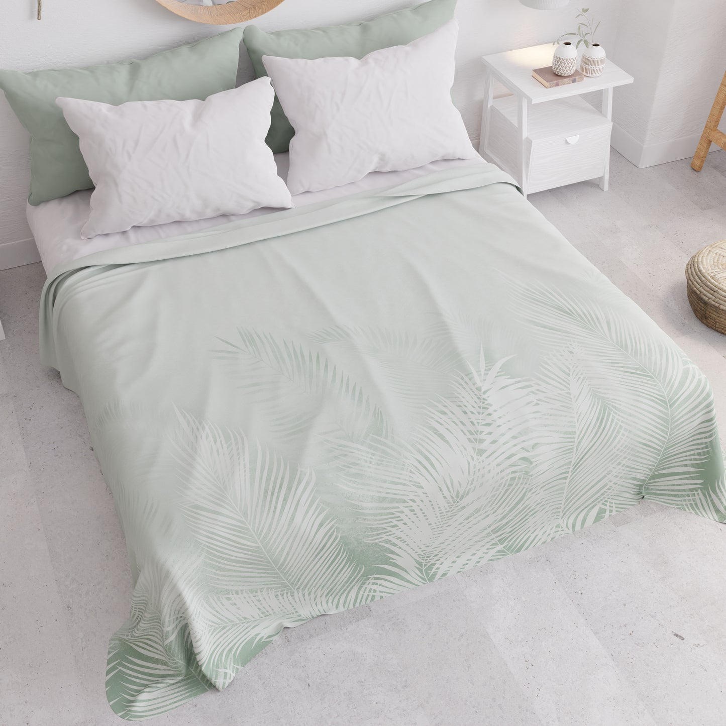 Summer Bedspread, Light Blanket, Bedspread Sheets, Sage Leaf
