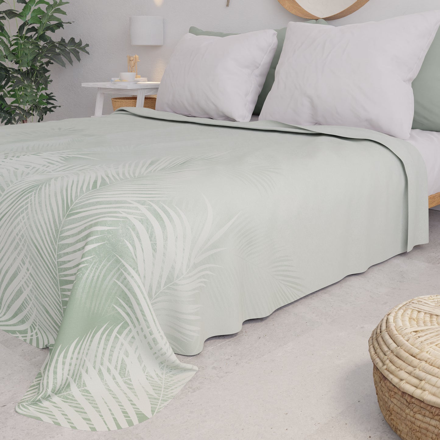 Summer Bedspread, Light Blanket, Bedspread Sheets, Sage Leaf