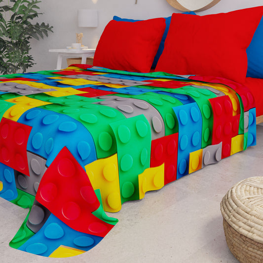 Copriletto Estivo, Coperta Leggera, Lenzuola Copriletto, Mattoncini