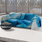 Drap housse pour canapé, couvre-lit, nappe et tout usage en microfibre | Motif Marbre Bleu