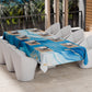 Drap housse pour canapé, couvre-lit, nappe et tout usage en microfibre | Motif Marbre Bleu