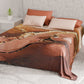 Drap housse pour canapé, couvre-lit, nappe et tout usage en microfibre | Motif Marbre Taupe