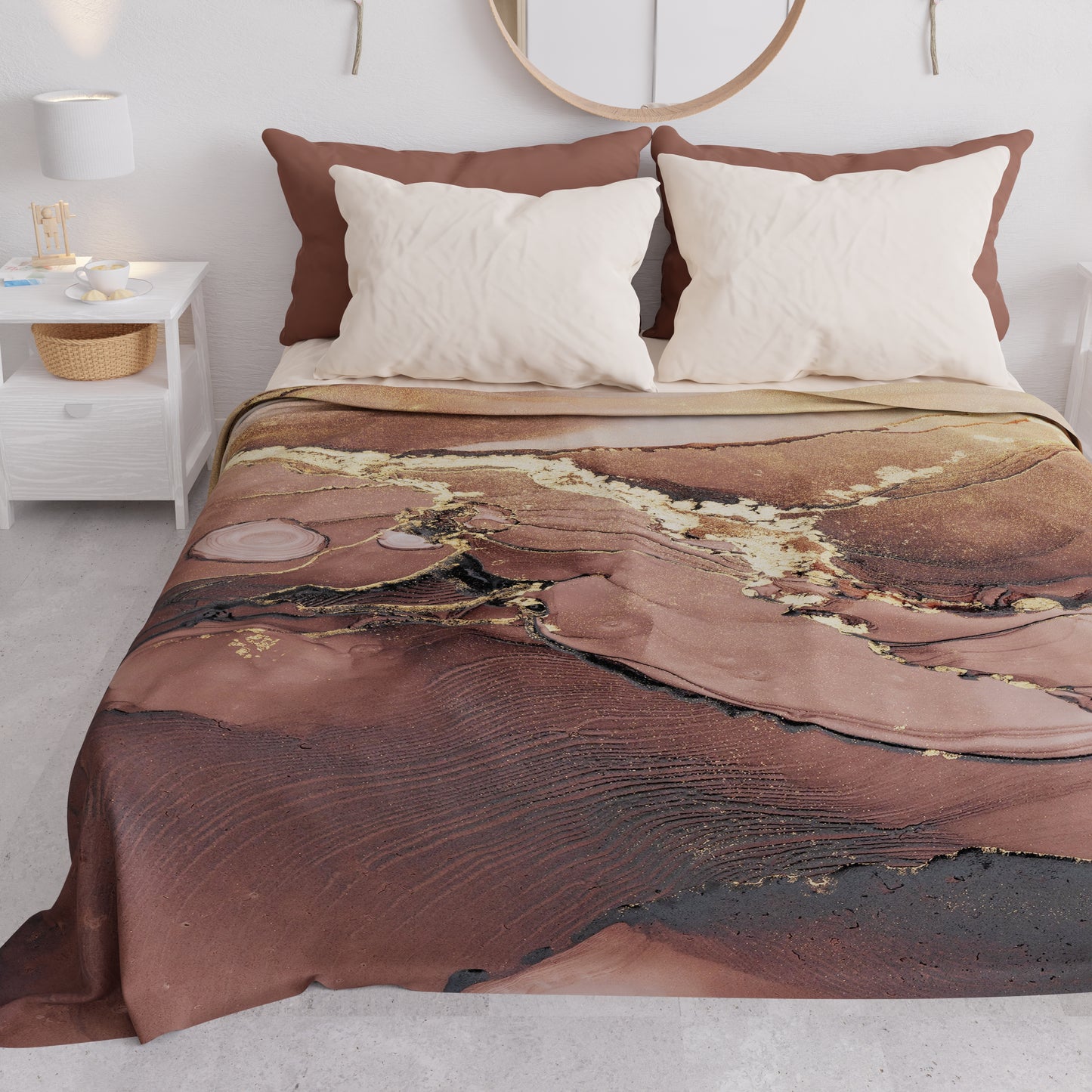 Copriletto Estivo, Coperta Leggera, Lenzuola Copriletto Marble Tortora