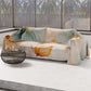 Drap housse pour canapé, couvre-lit, nappe et tout usage en microfibre | Motif Fleur de Marbre