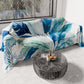 Drap housse pour canapé, couvre-lit, nappe et tout usage en microfibre | Motif Palmwater Bleu
