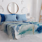 Copriletto Estivo, Coperta Leggera, Lenzuola Copriletto Palmwater Blu