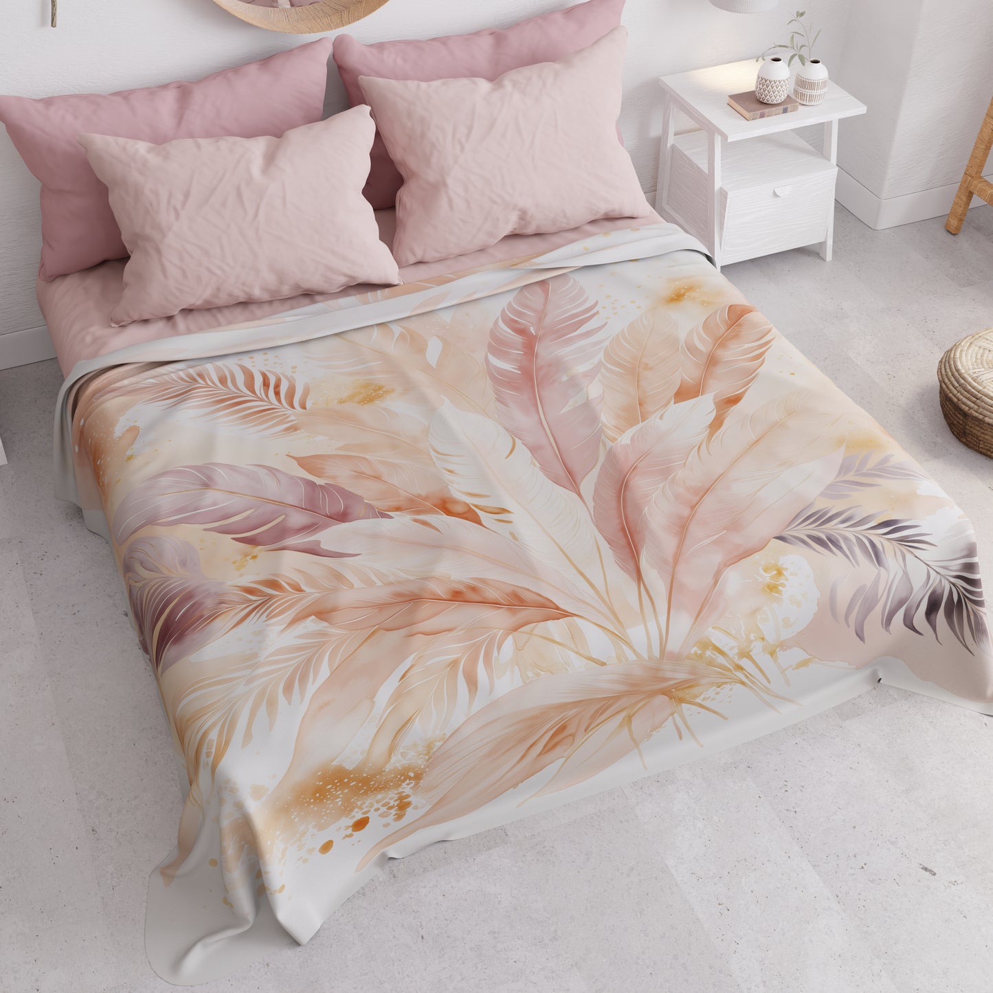 Boutis d'été, Couverture légère, Draps boutis Palmwater Poudre