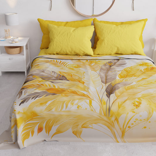Copriletto Estivo, Coperta Leggera, Lenzuola Copriletto Palmwater Giallo