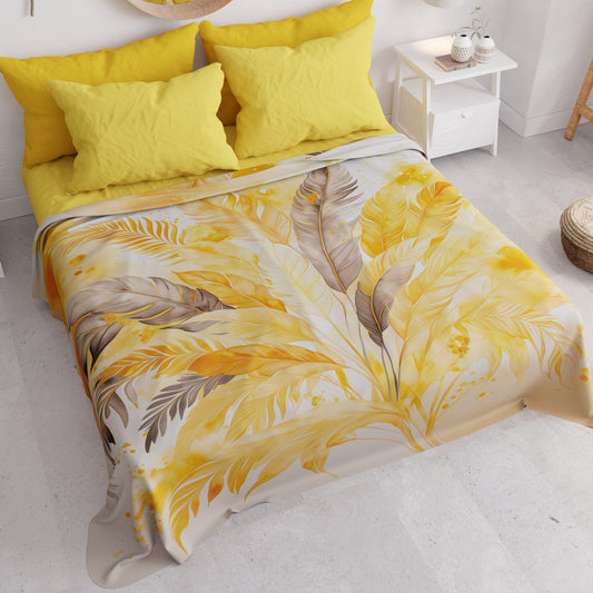 Copriletto Estivo, Coperta Leggera, Lenzuola Copriletto Palmwater Giallo