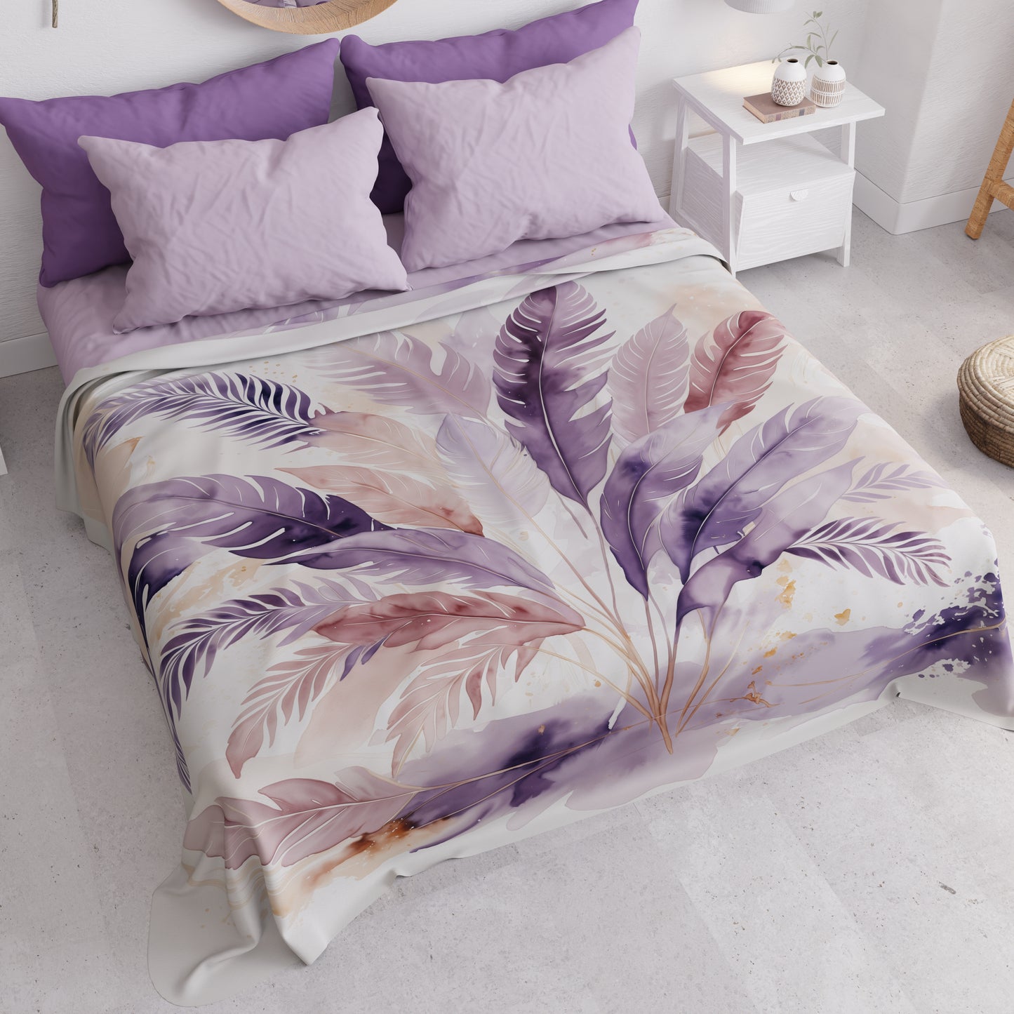 Copriletto Estivo, Coperta Leggera, Lenzuola Copriletto Palmwater Lilla