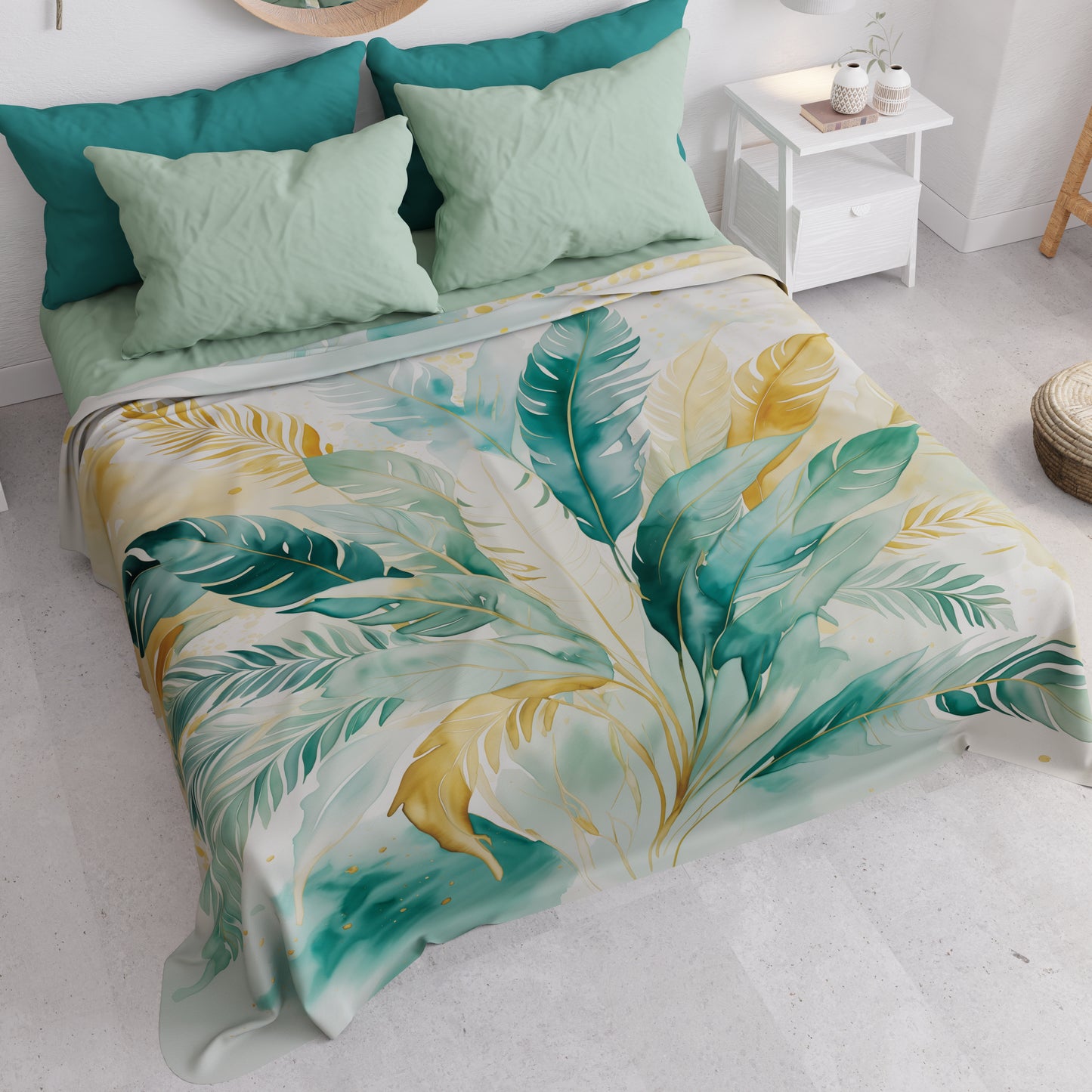 Boutis d'été, Couverture légère, Draps boutis Palmwater Oxyde de cuivre