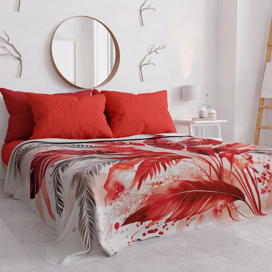 Copriletto Estivo, Coperta Leggera, Lenzuola Copriletto Palmwater Rosso
