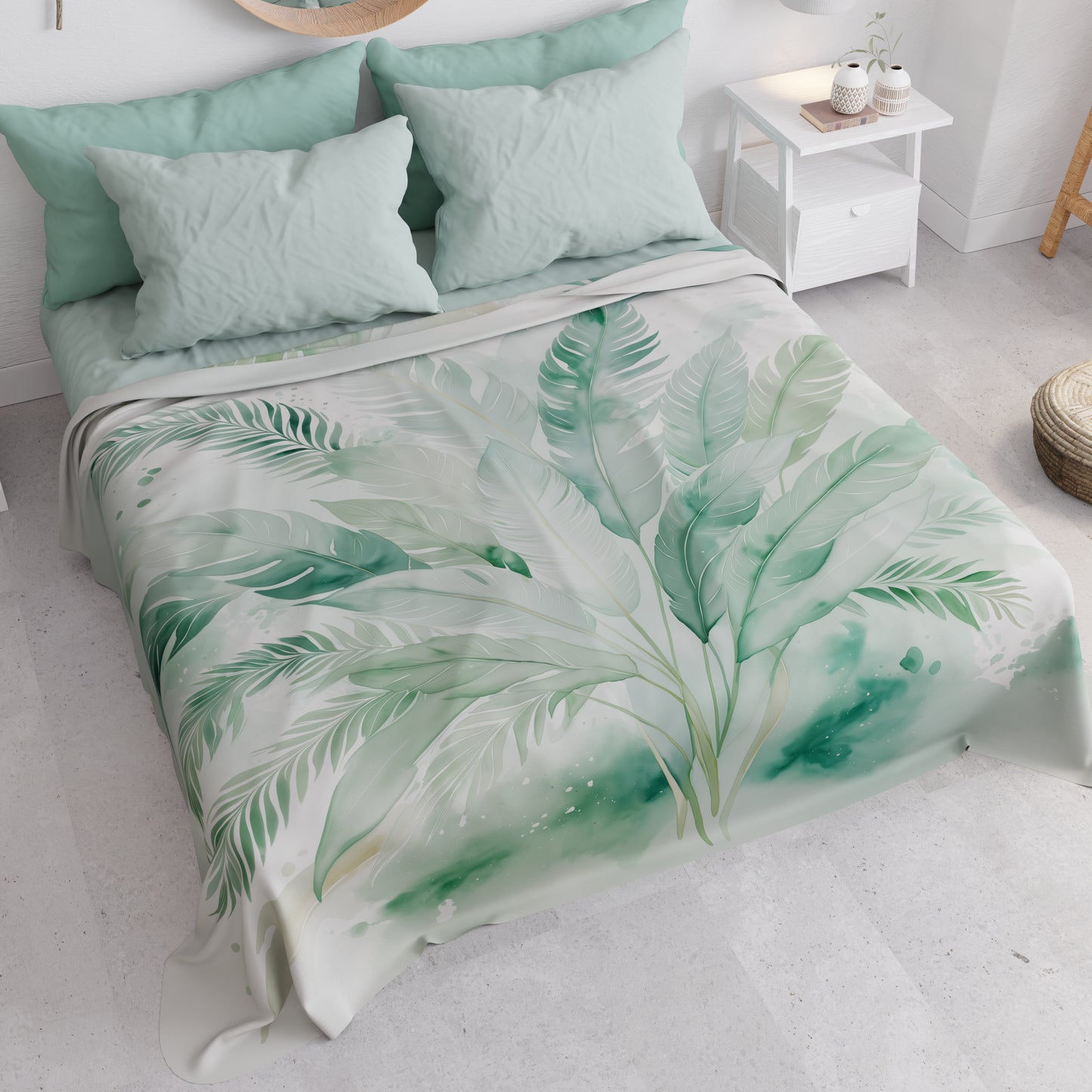 Copriletto Estivo, Coperta Leggera, Lenzuola Copriletto Palmwater Salvia