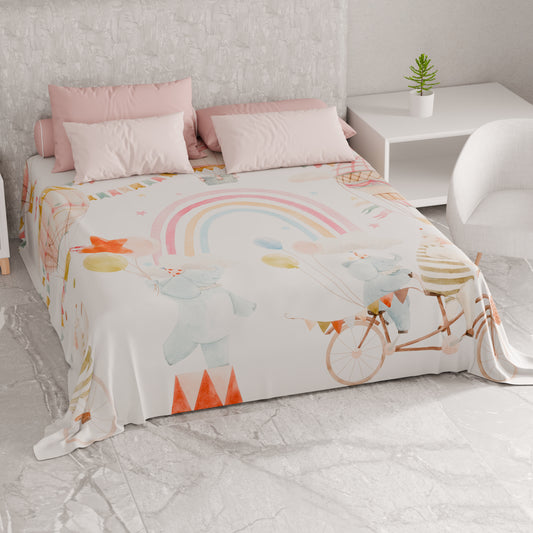 Telo Arredo Copridivano, Copriletto, Copritavolo e Copritutto in Microfibra | Fantasia Elephants