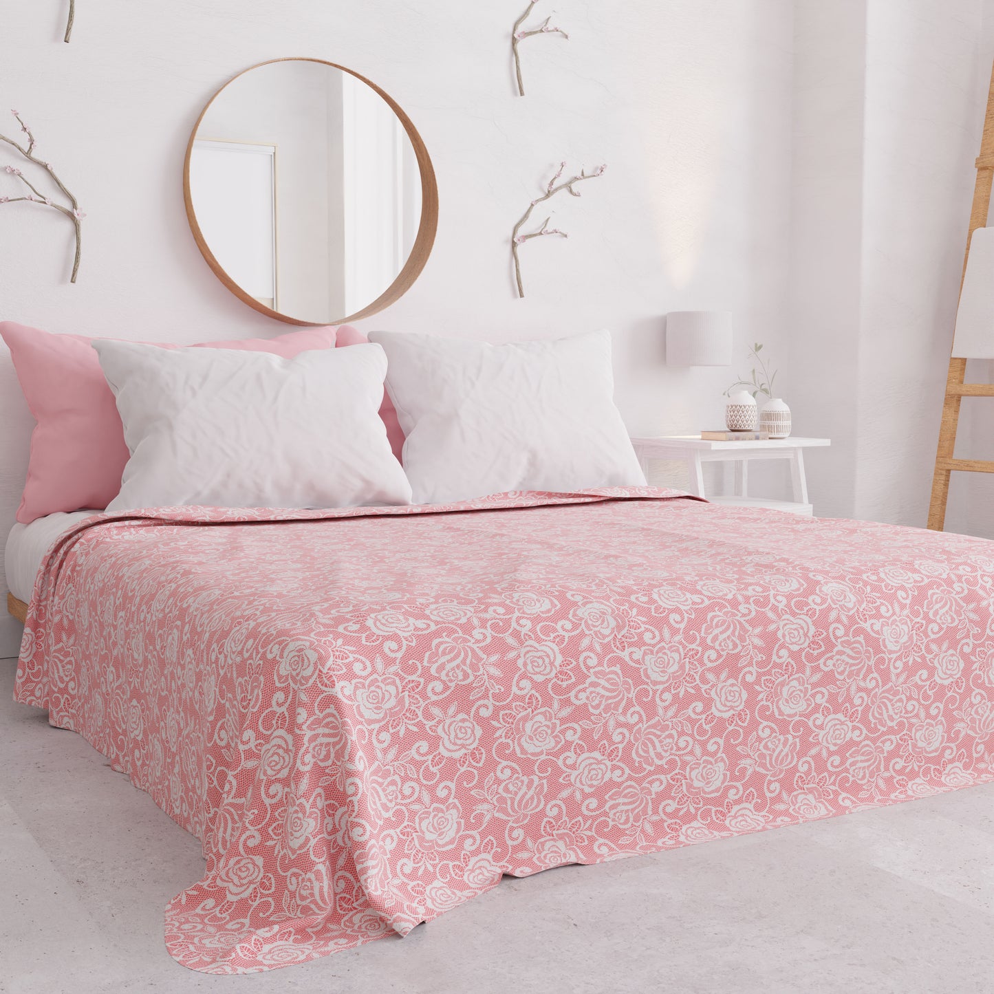 Copriletto Estivo, Coperta Leggera, Lenzuola Copriletto, Pizzo Rosa