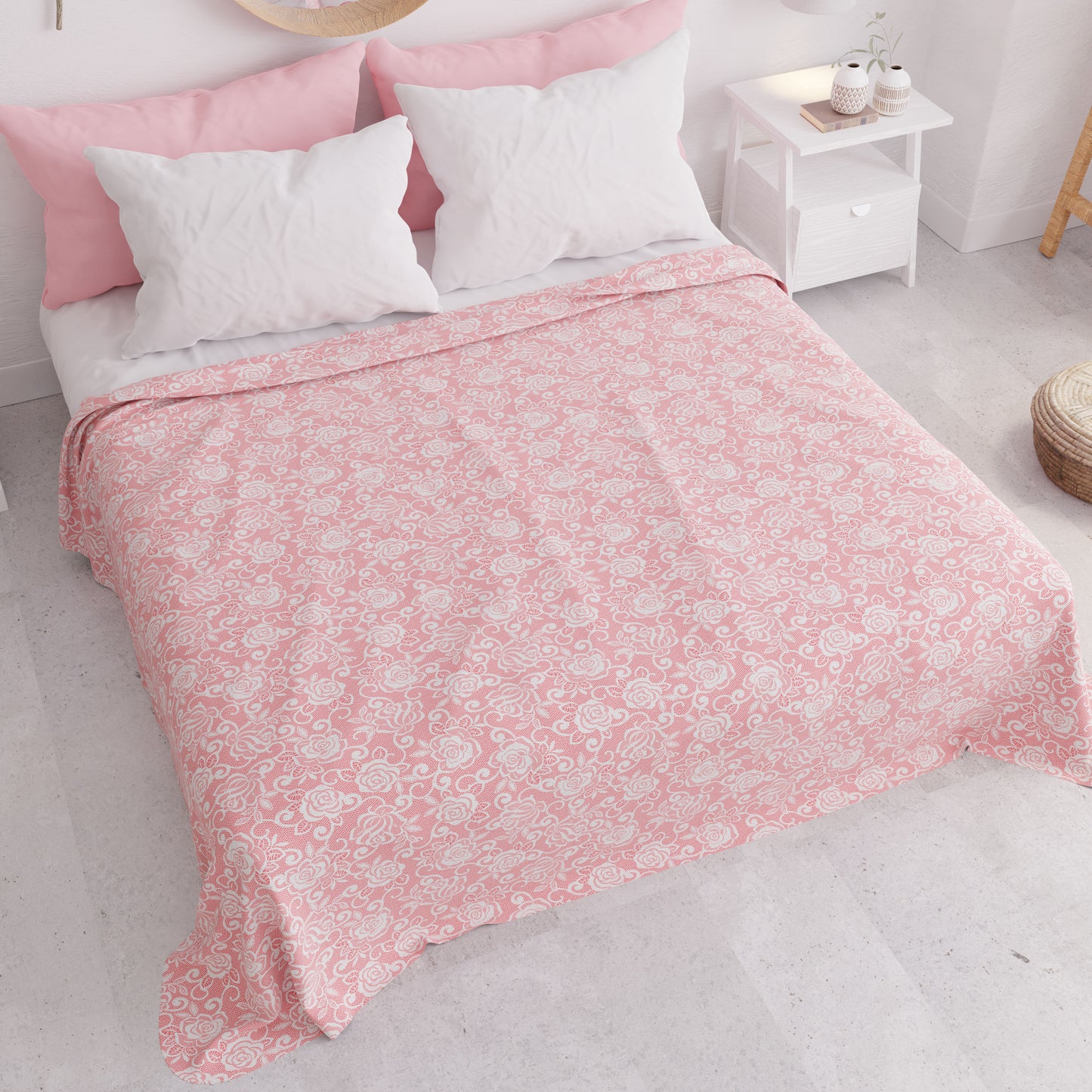 Copriletto Estivo, Coperta Leggera, Lenzuola Copriletto, Pizzo Rosa