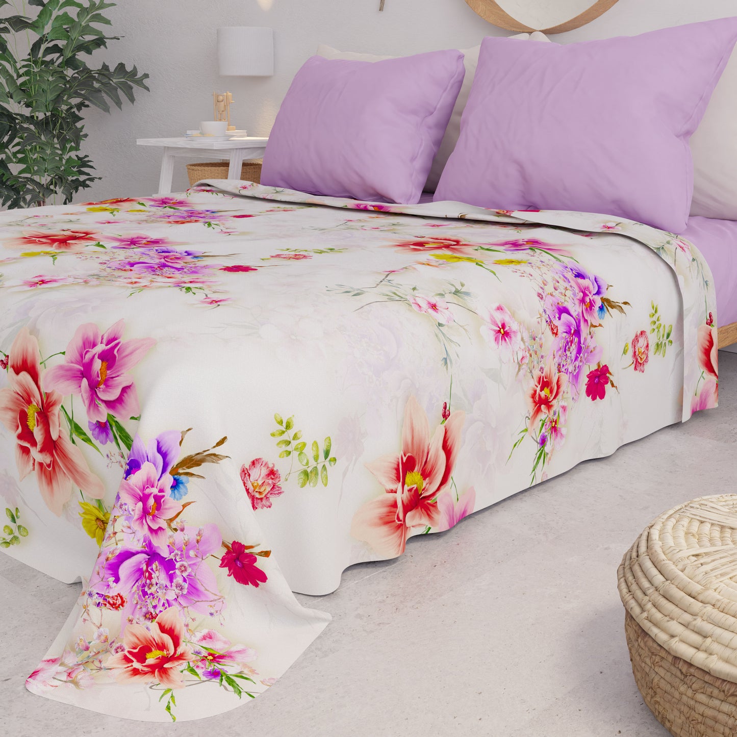 Copriletto Estivo, Coperta Leggera, Lenzuola Copriletto, Spring Bianco